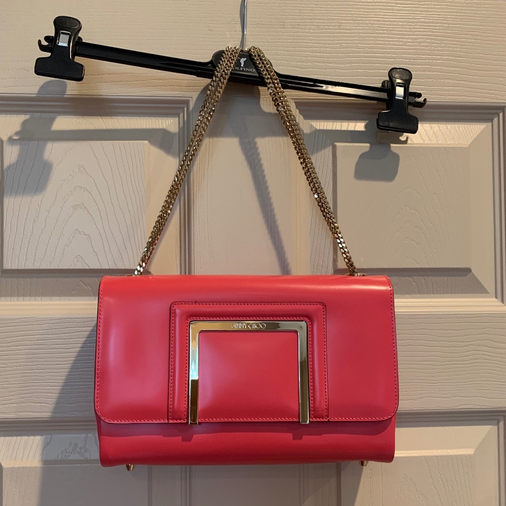 Jimmy Choo Coral Leather Shoulder Handbag